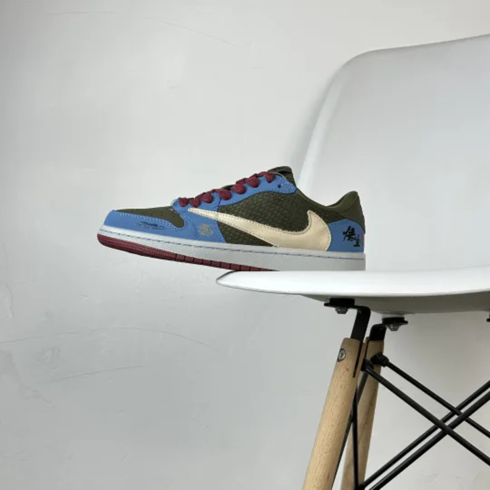 Travis Scott x Fragment Design x Nike Air Jordan 1 Low OG SP Red/Green/Blue/Gold