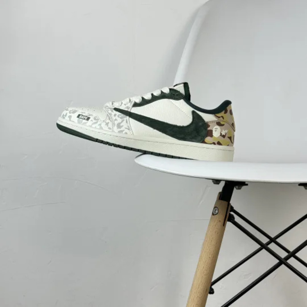 Travis Scott x Fragment Design x Nike Air Jordan 1 Low OG SP Off-White/Green/Brown