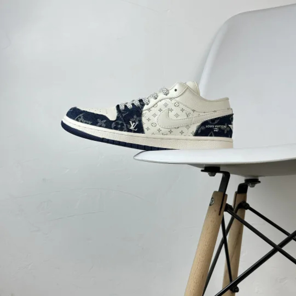 Nike Air Jordan 1 Low Louis Vuitton White/Grey/Blue