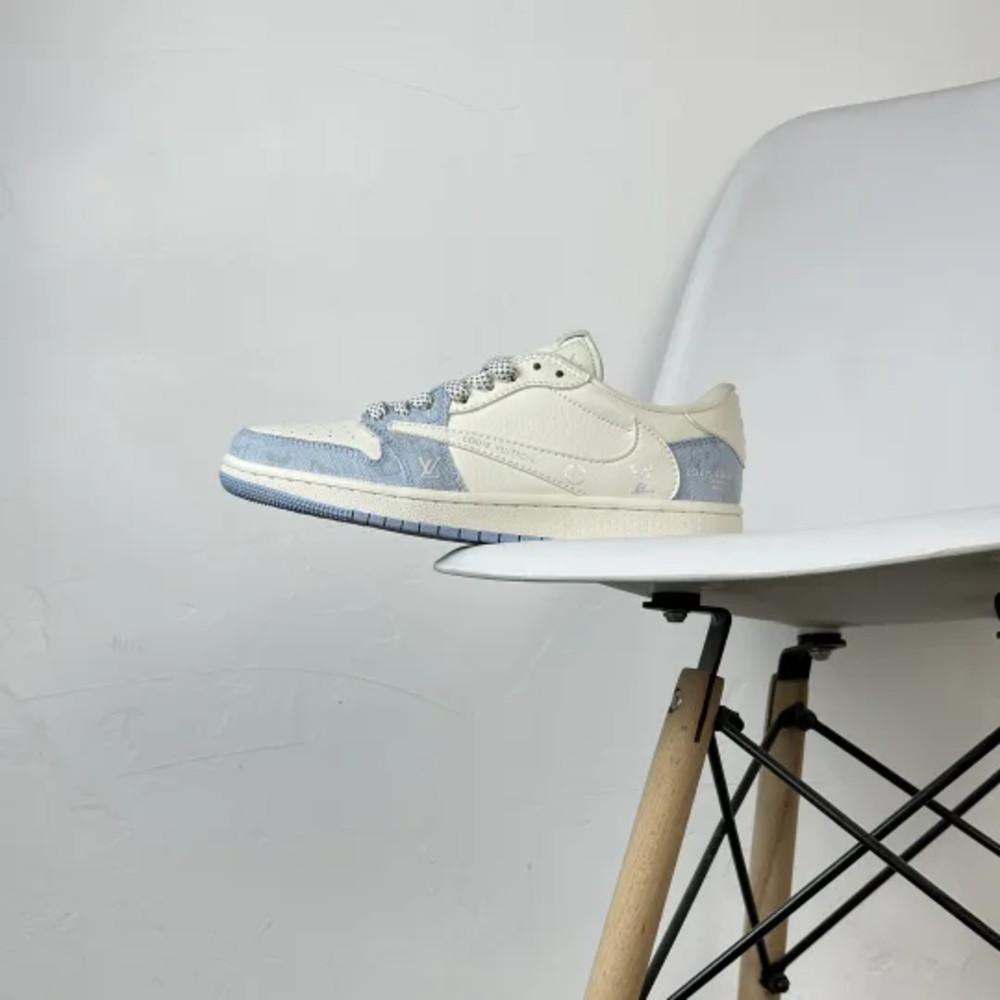 Travis Scott x Fragment Design x Nike Air Jordan 1 Low OG SP AJ1 Joe 1 LV Peacock Blue