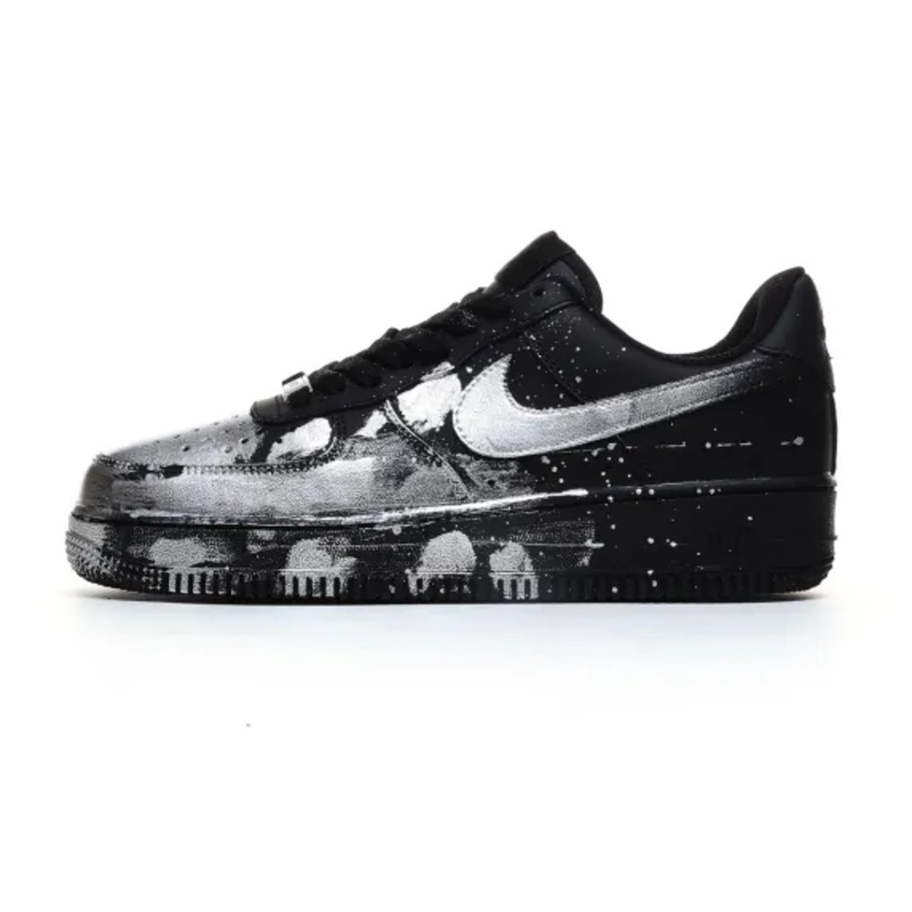 Nike Air Force 1 '07 - Black with Silver Swoosh